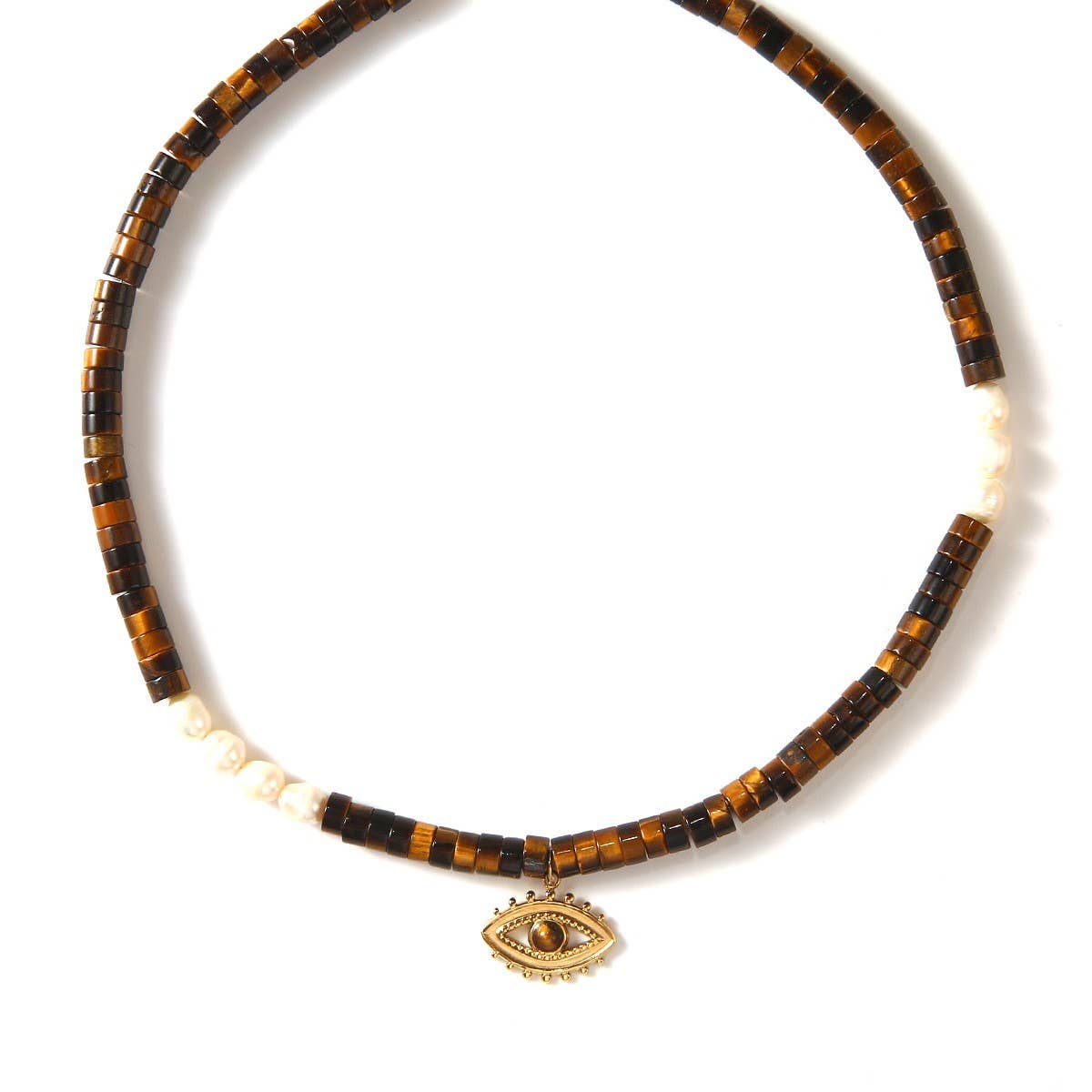 NEW 18K STEEL SUNFLOWER EVIL EYE NECKLACE_CWMM8866