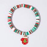 Cwaje2510_Colorful Beaded Pendant Christmas Bracelet