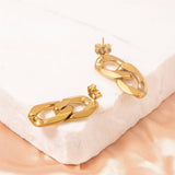 SIMPLE DOUBLE CIRCLE CHAIN TITANIUM STEEL EARRINGS_CWMM3664