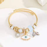 ELEGANT COUPLE BRACELET WITH GLASS HEART PENDANT_CWMM8588