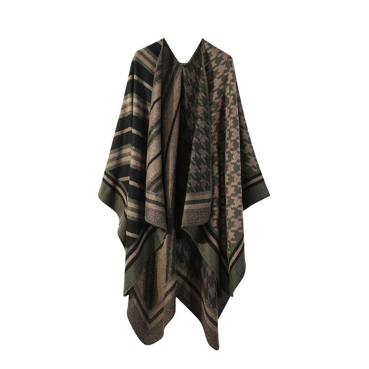 STRIPED SHAWL WARM CASHMERE ALL MATCH CAPE_CWASC2251