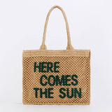 LARGE CAPACITY STRAW BAG WITH EMBROIDERED LETTERS_CWAB4700