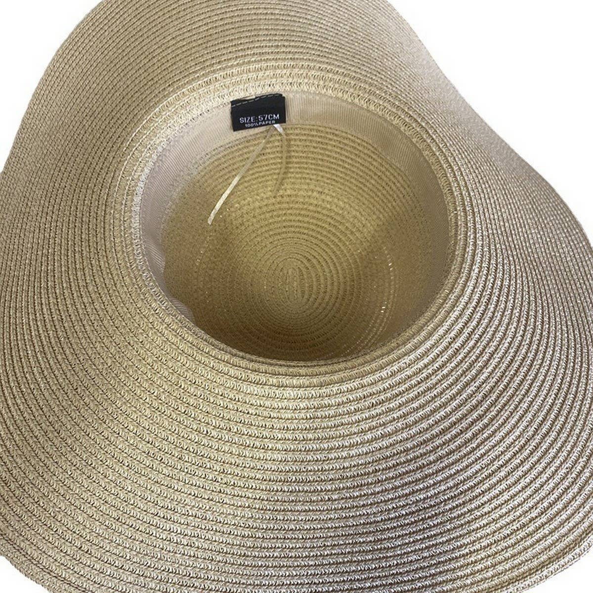 SUMMER TRAVEL STRAW HAT WOMENS LARGE BRIM CASUAL_CWAH1172