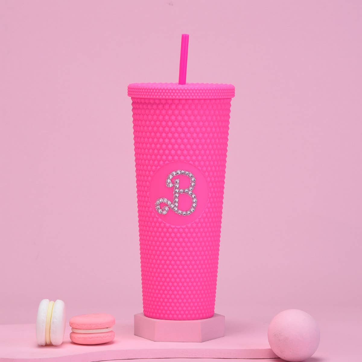 DOUBLE LAYER PORTABLE PLASTIC STRAW DIAMOND CUP_CWMM0978