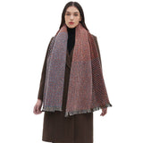FRINGE PATCHWORK SCARF UNISEX WINTER SHAWL WRAP_CWASC0873