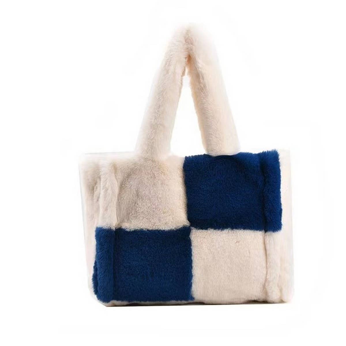 FAUX RABBIT FUR TOTE BAG WOMEN LARGE HANDBAG_CUAB00603