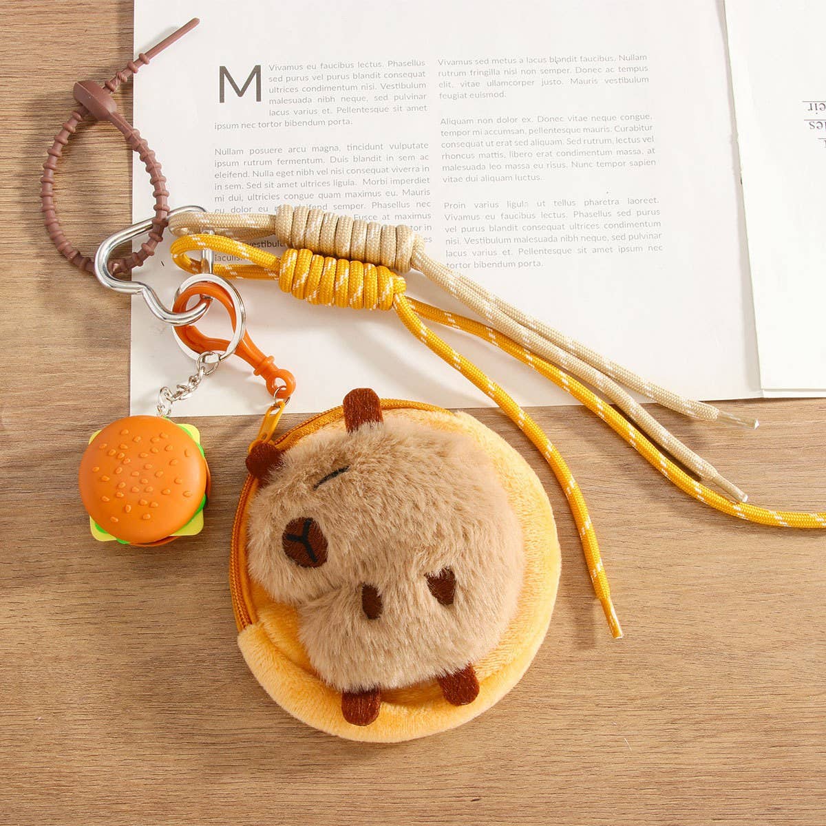 CAPYBARA PLUSH COIN EARBUD BAG KEYCHAIN_CWMM7746