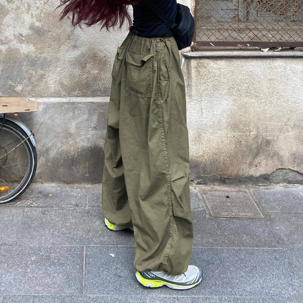 Trendy Low Waist Casual Wide-Leg Cargo Pants