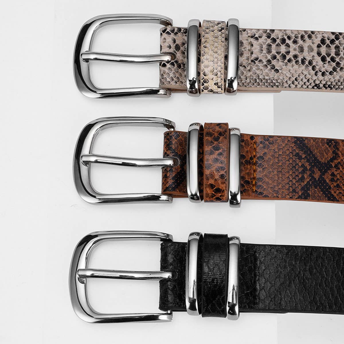 2024 NEW WOMEN RETRO SNAKE PRINT PIN BUCKLE BELT_CWABE0356