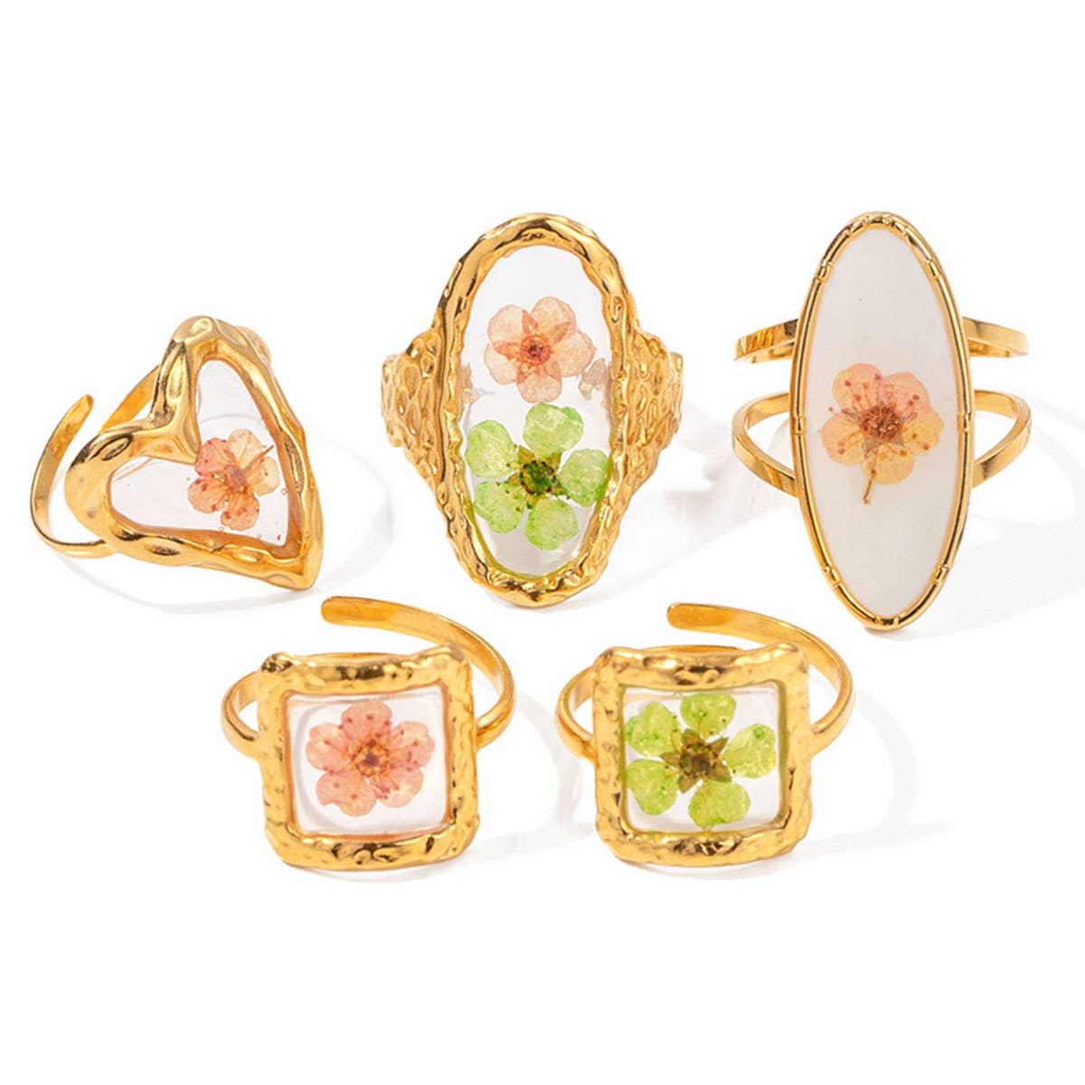 IMMORTAL FLOWER STAINLESS STEEL RINGS FOR WOMEN_CWAJE0610