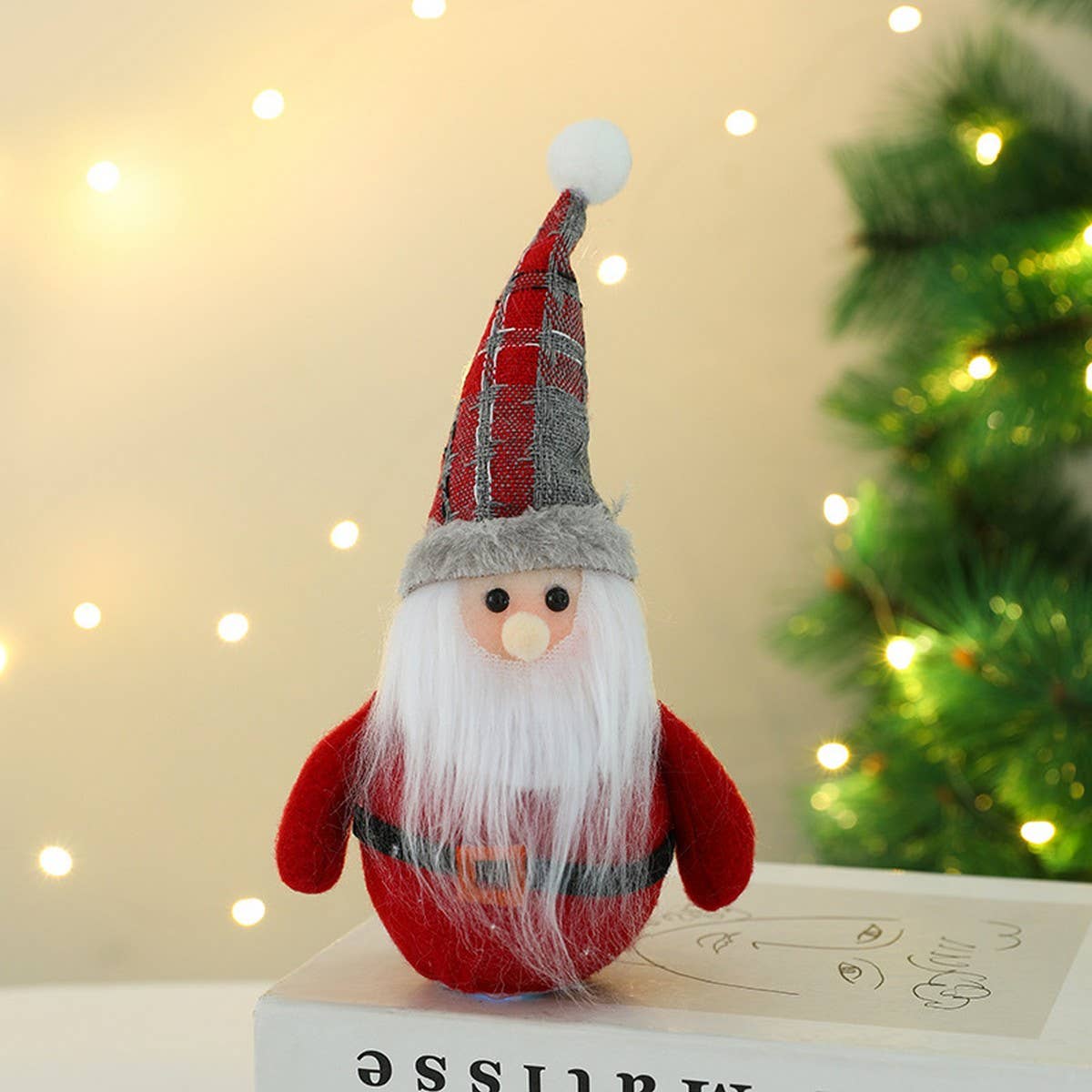 SANTA CLAUS DEER GLOWING DOLL DOLL ORNAMENT_CWMM2840