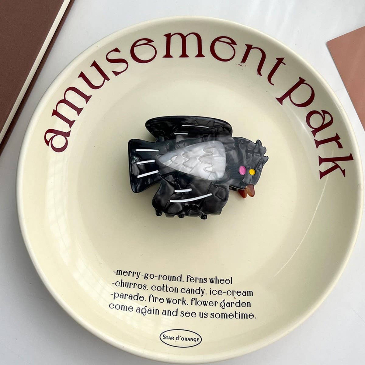 PARROT COLORBLOCK ACETATE HAIR CLAW CUTE CLIP_CWAHA6022