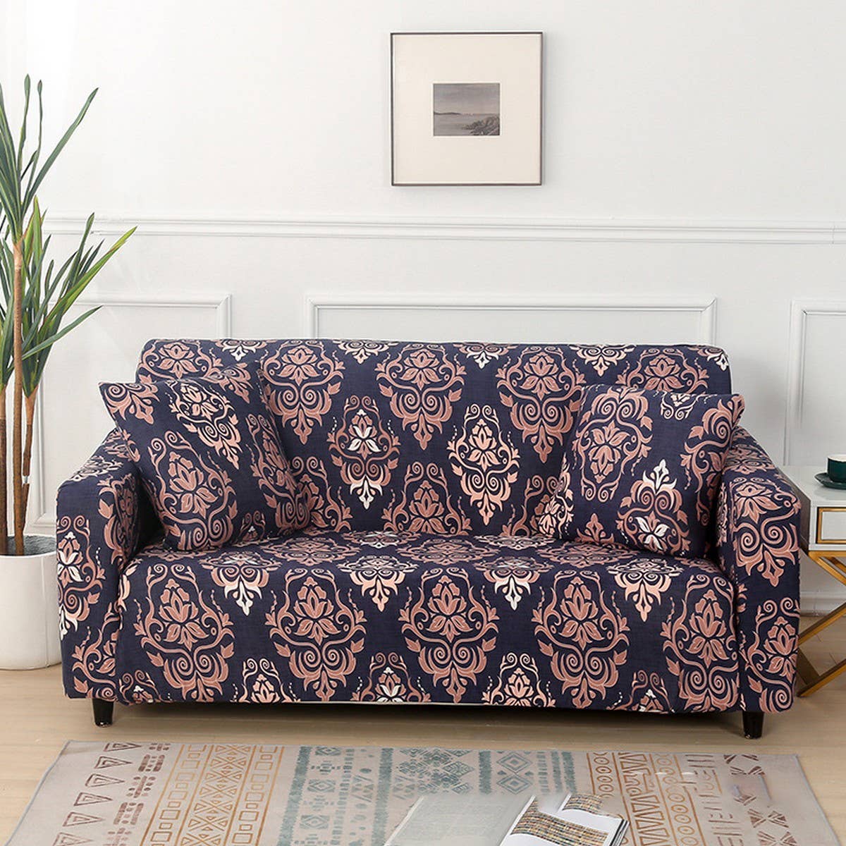 MODERN KNIT SOFA COVER STRETCH FIT SOLID COLOR_CWMM8320