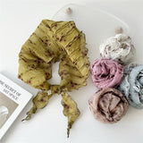 PLEATED EMBOSSED TRIANGLE SCARF CHIC NECK WRAP_CWASC0853