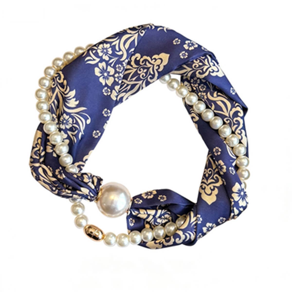 Pearl Magnetic Skinny Silk Neck Scarf_Cwasc03934