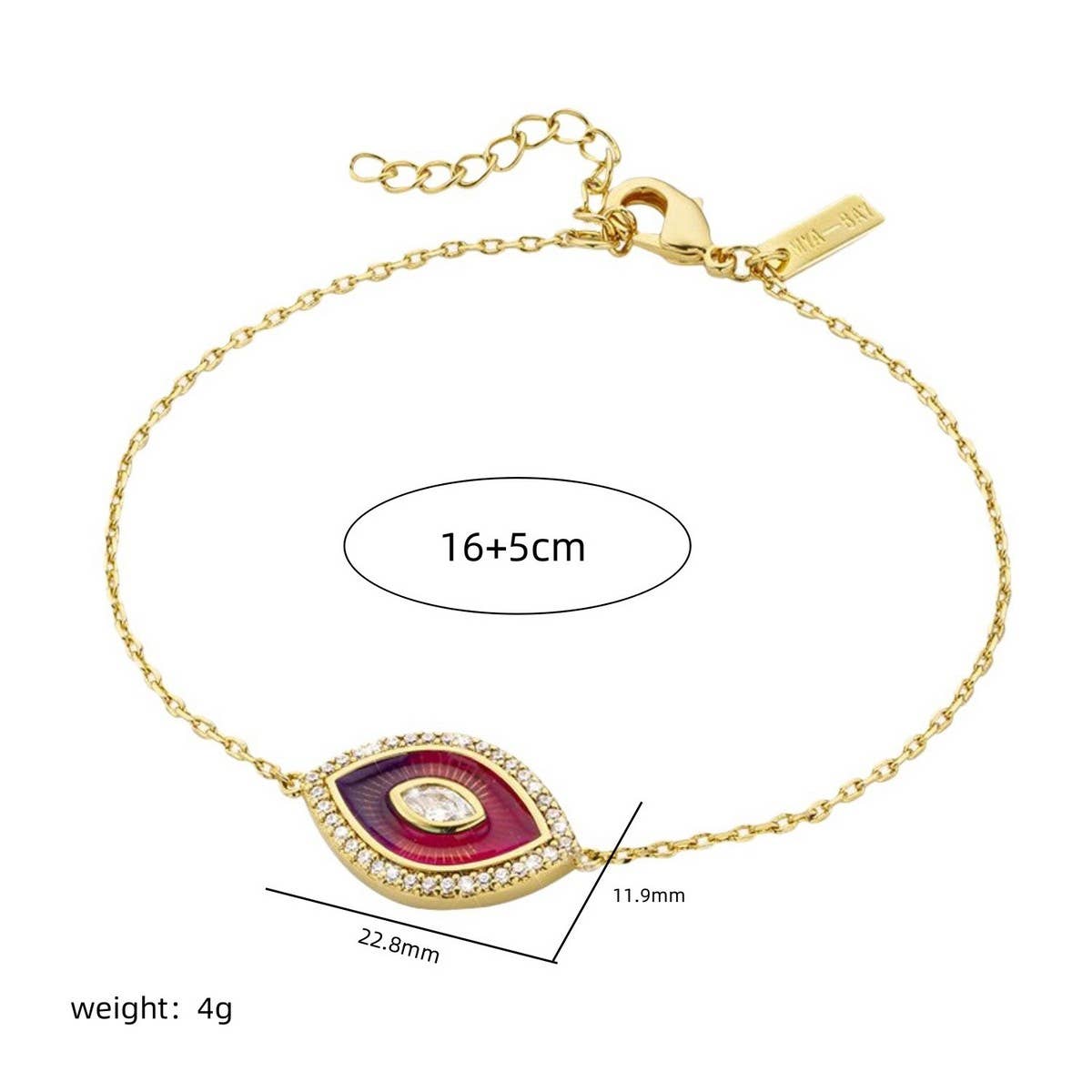 Womens Tarot Diamond Oil Drop Bracelet_Cwmm5523