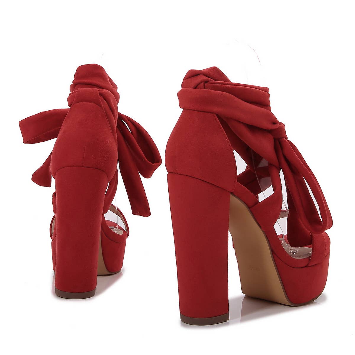 SOLID COLOR NEW SUEDE STRAPPY HIGH HEELS_CWSHS0644