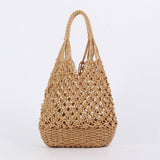 TASSEL HOLLOW COTTON ROPE HAND WOVEN BAG_CWAB4690