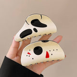Halloween Ghost Face Hair Clip Creative Bun Claw