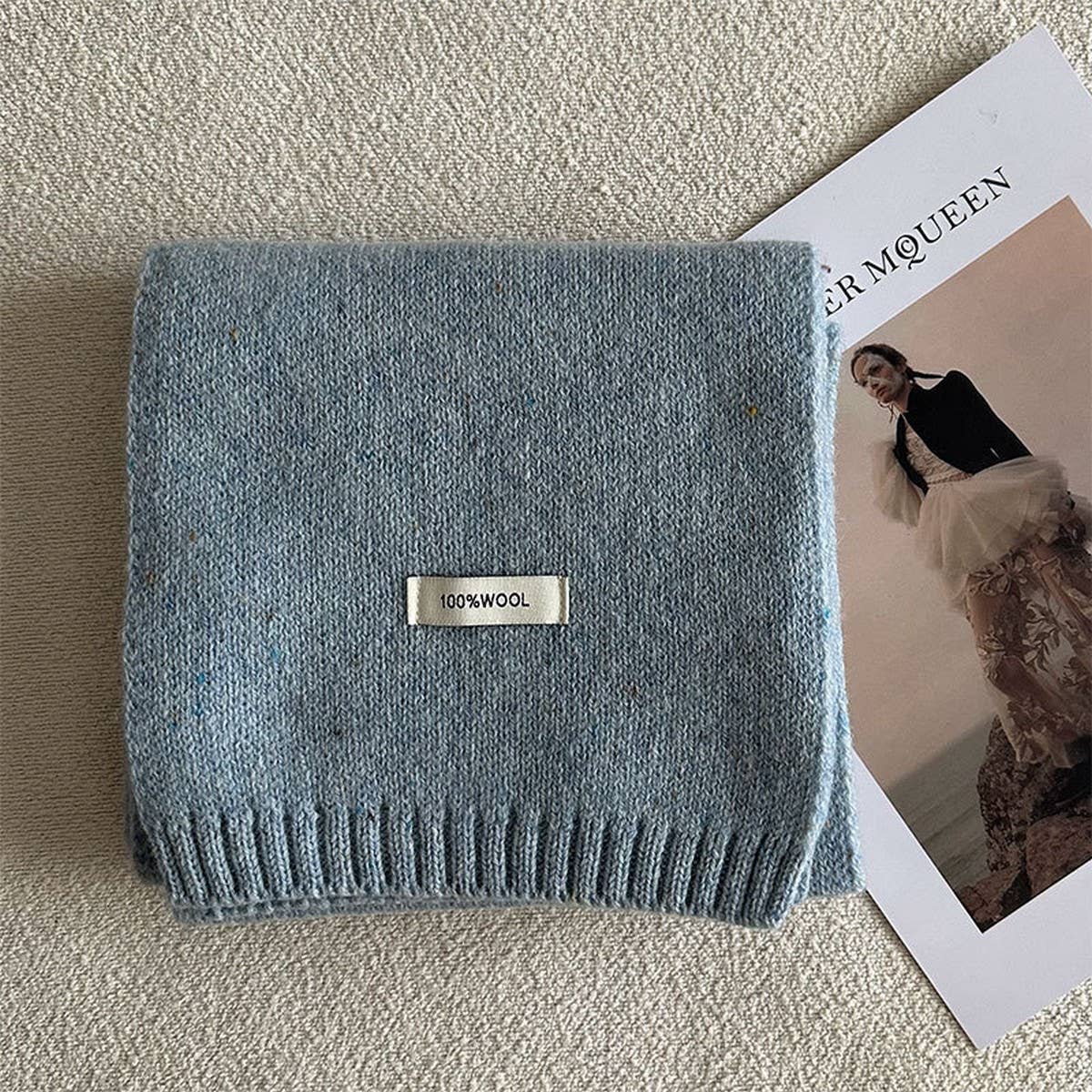 Wool Knit Narrow Scarf Warm Winter Neck Scarf_Cwasc2279