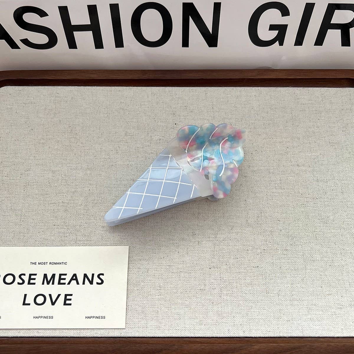 ICE CREAM MACARON ACETATE HAIR CLAW CLIP_CWAHA5770