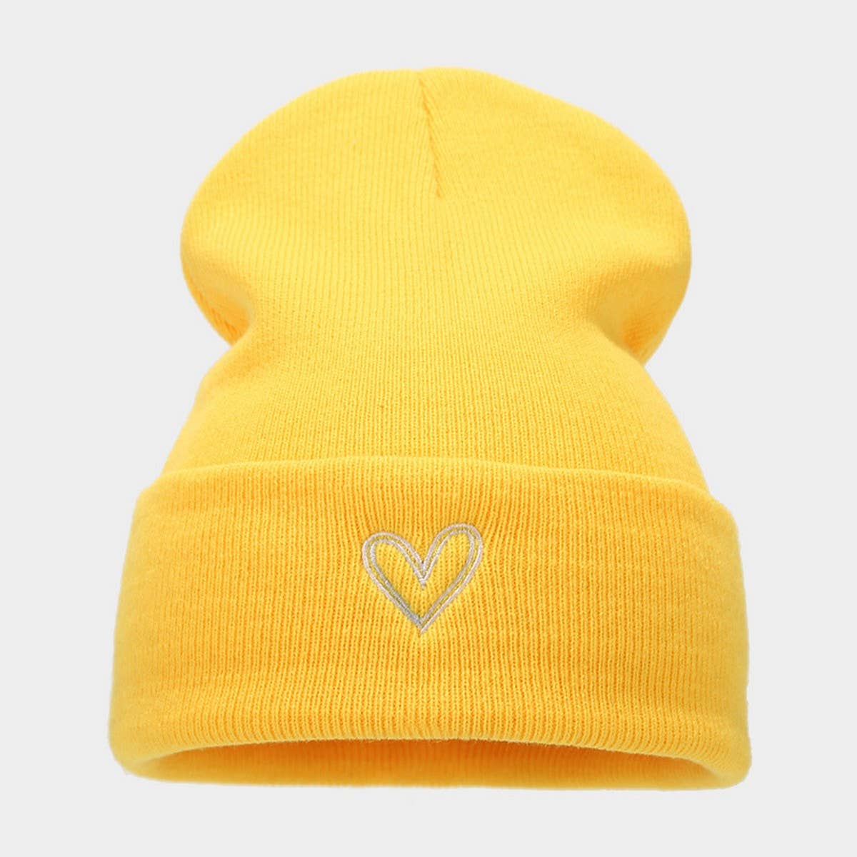 HEART EMBROIDERY ACRYLIC KNITTED HAT_CWAH2082