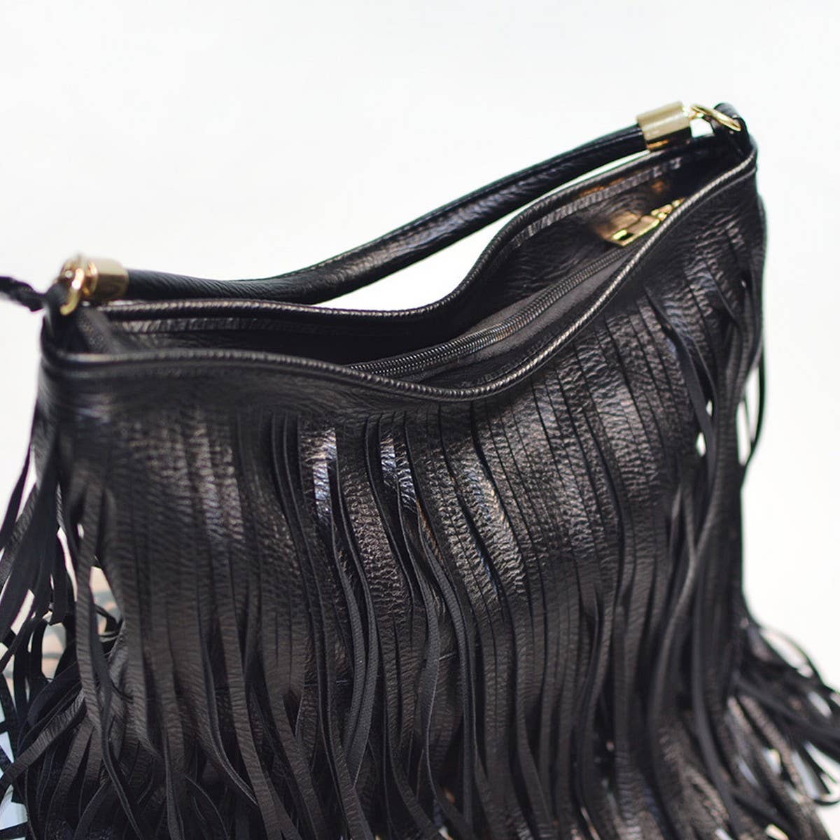 Cwab4540_Soft Leather Double-Sided Tassel Handbag