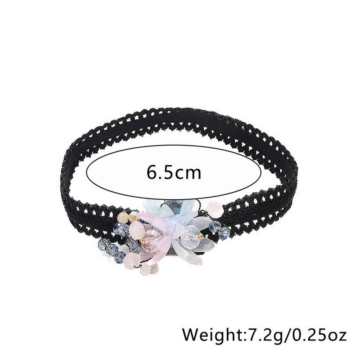 HANDMADE CRYSTAL FLOWER ANKLET BOHO FABRIC DESIGN_CWMM6353