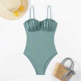 Womens One Piece Suspender Bikini Swimsuit