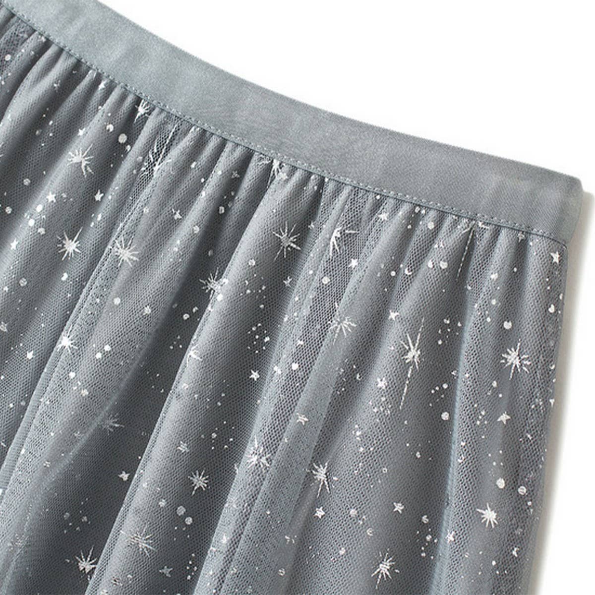 STARRY SEQUIN TULLE A LINE FAIRY MIDI SKIRT_CWBMS0389