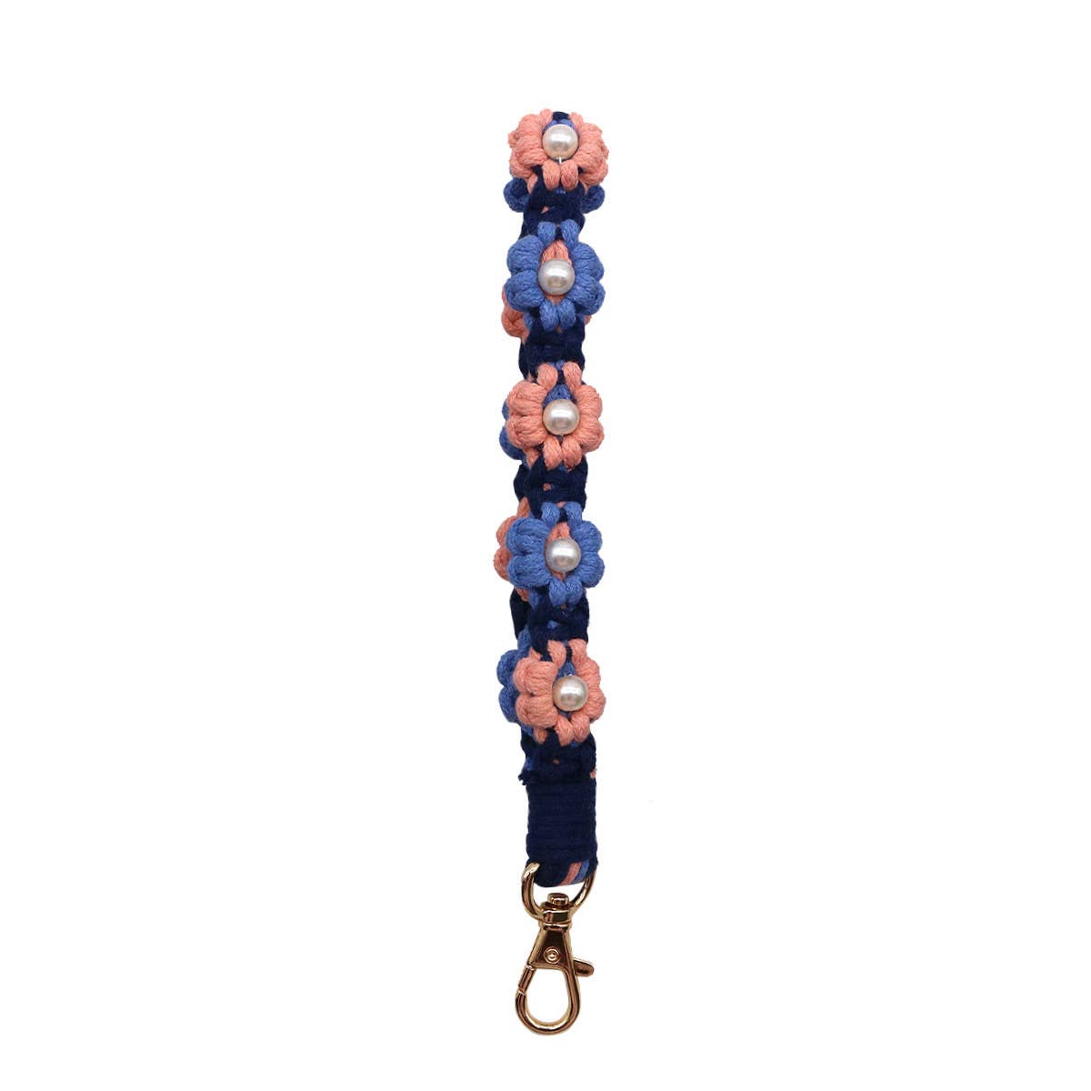 NEW PEARL FLOWER COTTON ROPE KEYCHAIN_CWMM1559