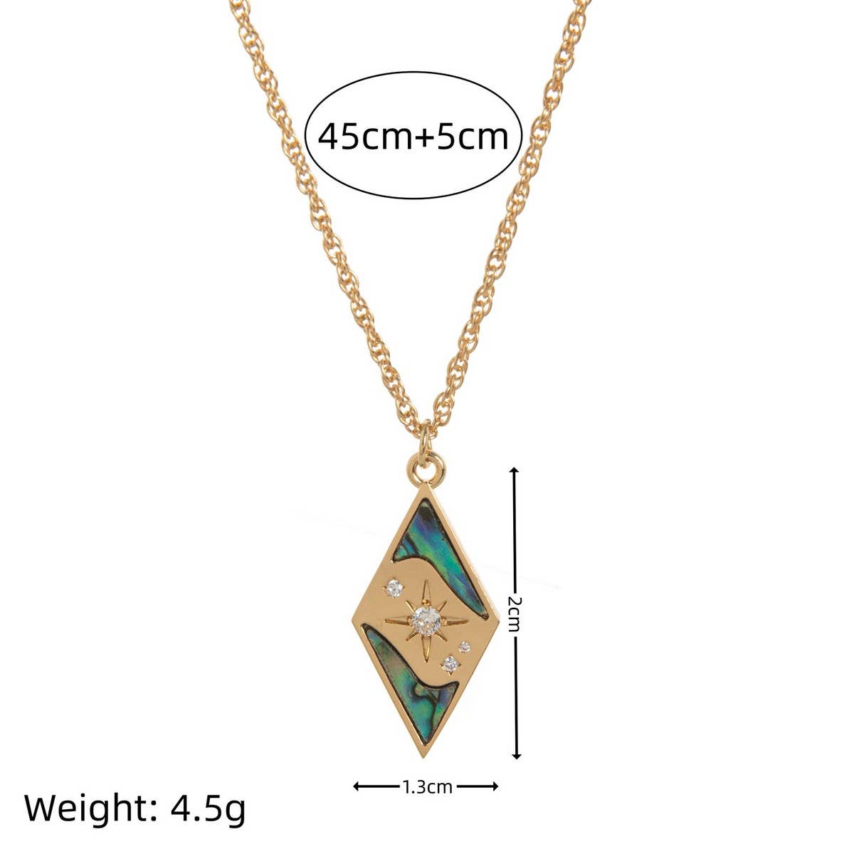 STAR MOON PENDANT LONG STATEMENT NECKLACE_CWMM6970