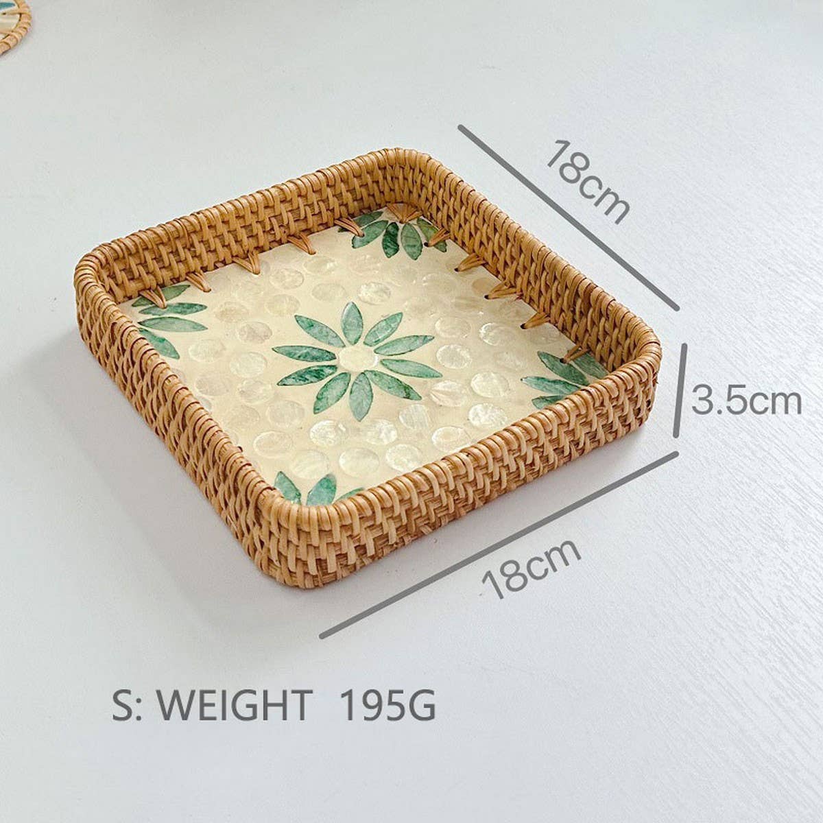 RATTAN COLORFUL SHELL CREATIVE HANDMADE FRUIT PLATE_CWMM4412