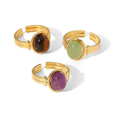 INLAID NATURALSTONE STAINLESS STEEL OPEN RINGS_CWAJE1229