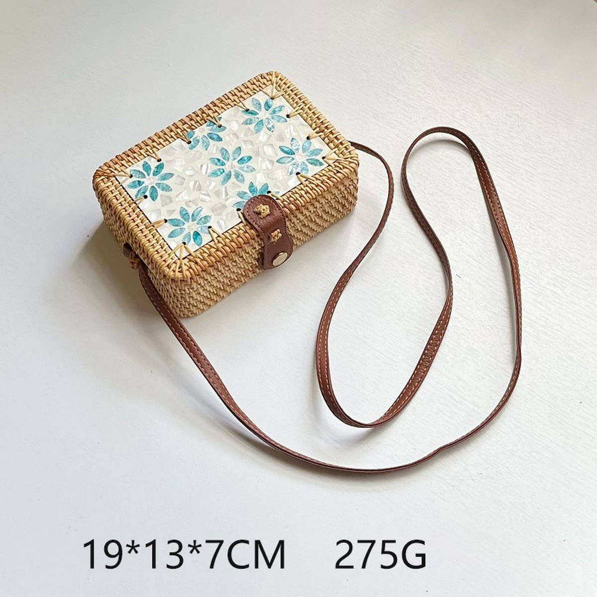 RATTAN WOVEN SMALL SQUAREBAG SHOULDER CROSSBODY BAG_CWMM4544