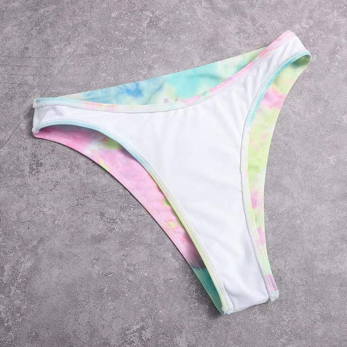 Womens Tie-Dye Bikini Set Long Sleeve Swimsuit_Cwmw0197