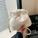 PLUSH WOOL HANDBAG WOMEN SMALL CROSSBODY BAG_CUAB00572