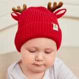 CHRISTMAS DEER LABEL CHILDRENS KNITTED HAT_CWAH1752