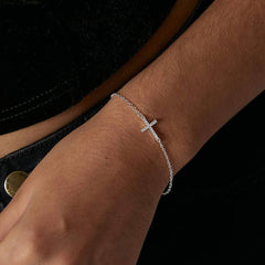 Copper Mini Cross Bracelet Set With Zircon