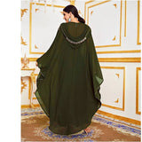 EMBROIDERED CHIFFON HOODED ABAYA CAPE_CWMM6146