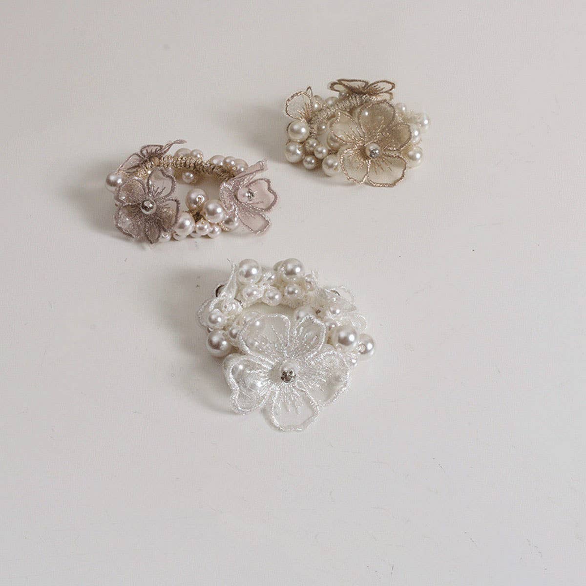 BOHO PEARL FLOWER HAIR TIE ELEGANT FAIRY STYLE_CWAHA6781