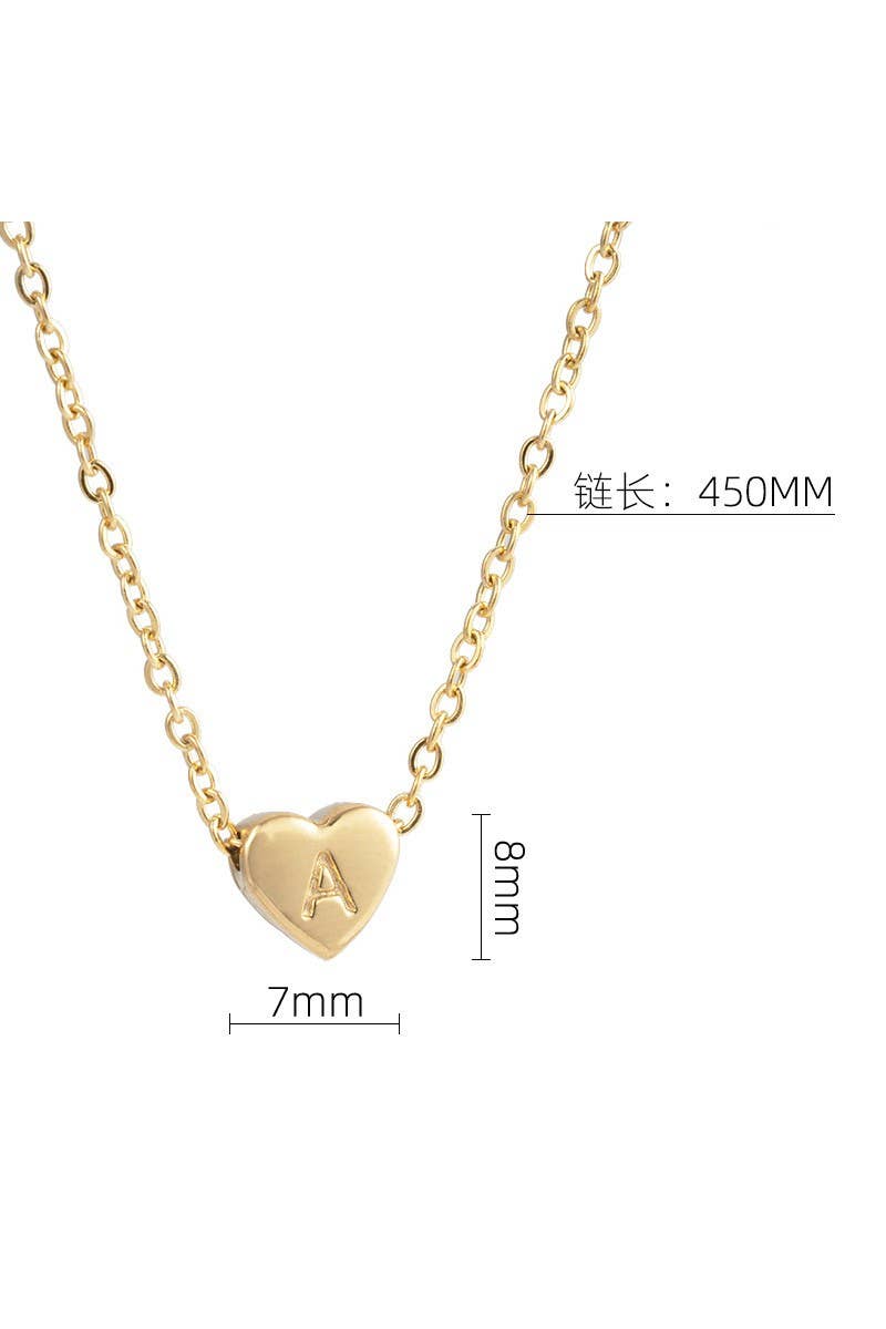 Heart Alphabet Initials Pendant Necklace_Cwaje220
