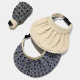 SUMMER STRAW REVERSIBLE VISOR HAT WIDE BRIM CAP_CWAH3298