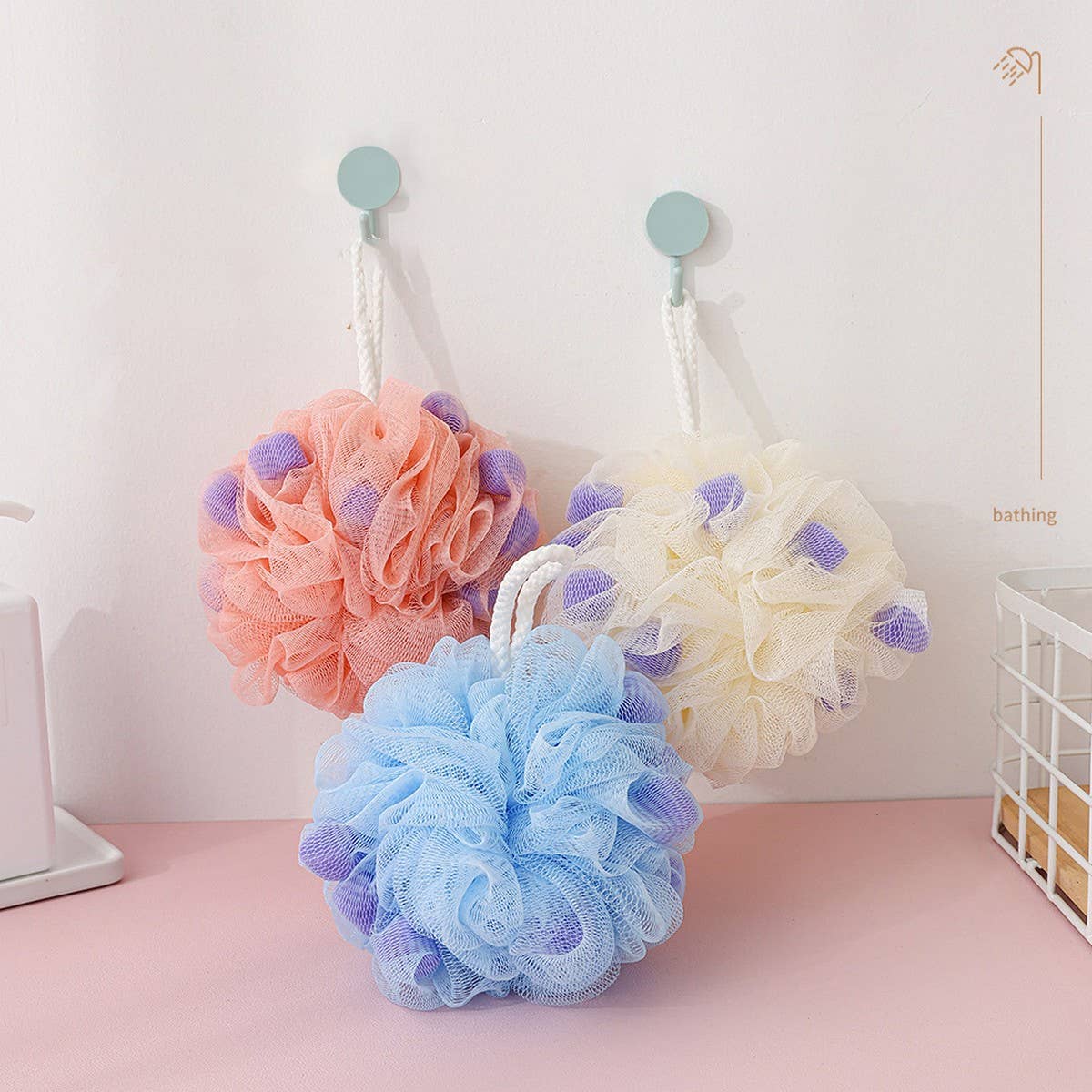 BATH POUF SPONGE BATH FLOWER SOFT BATH BALL_CWMM3330