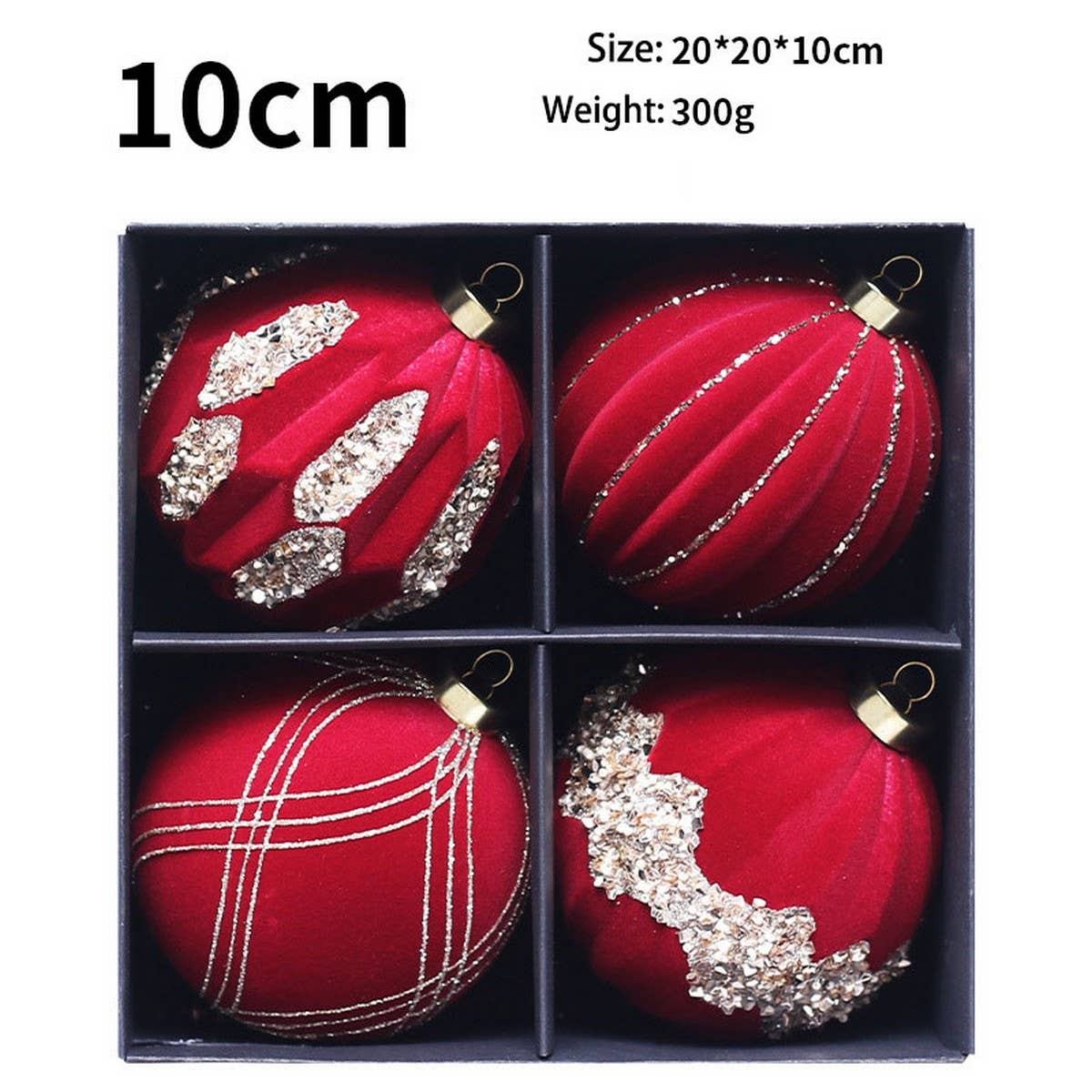 Glitter Flannel Christmas Ball Ornament Set_Cwmm9982