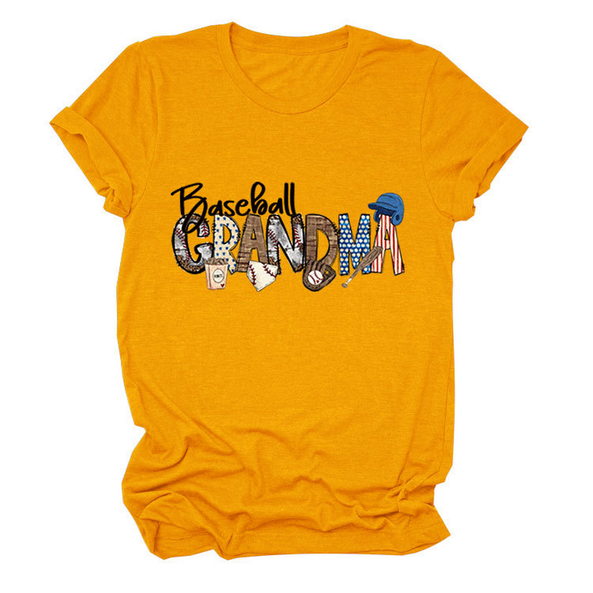 CASUAL CREW NECK TEE BASEBALL GRANDMA SHIRT_CWTTSL0496