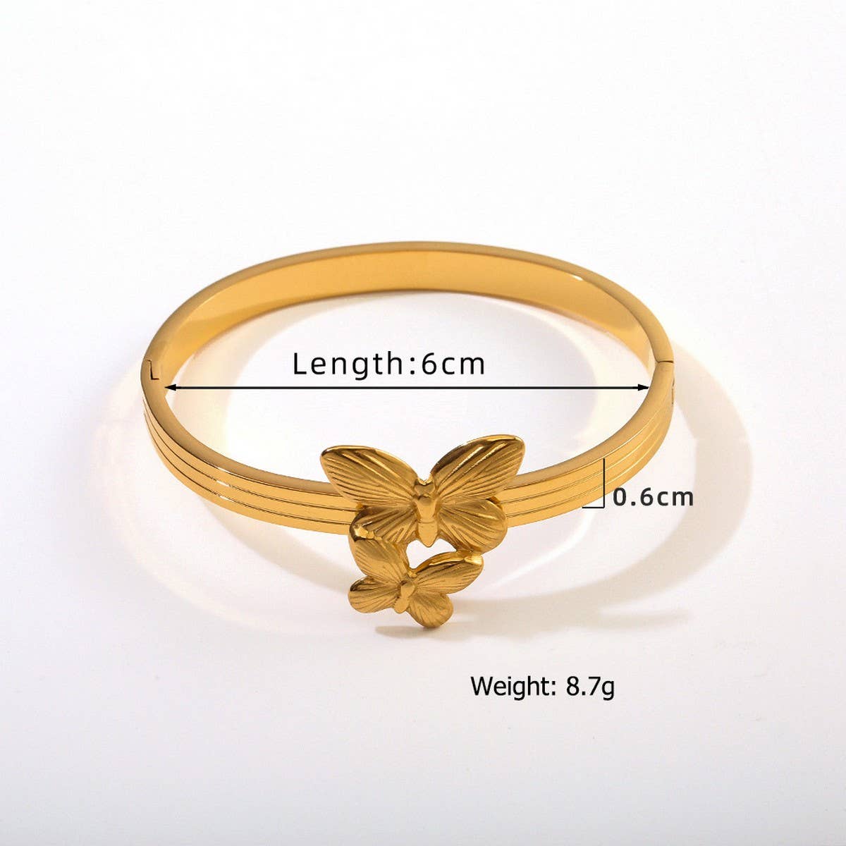 18K DOUBLE LAYER BUTTERFLY STAINLESS BRACELET_CWAJE4608