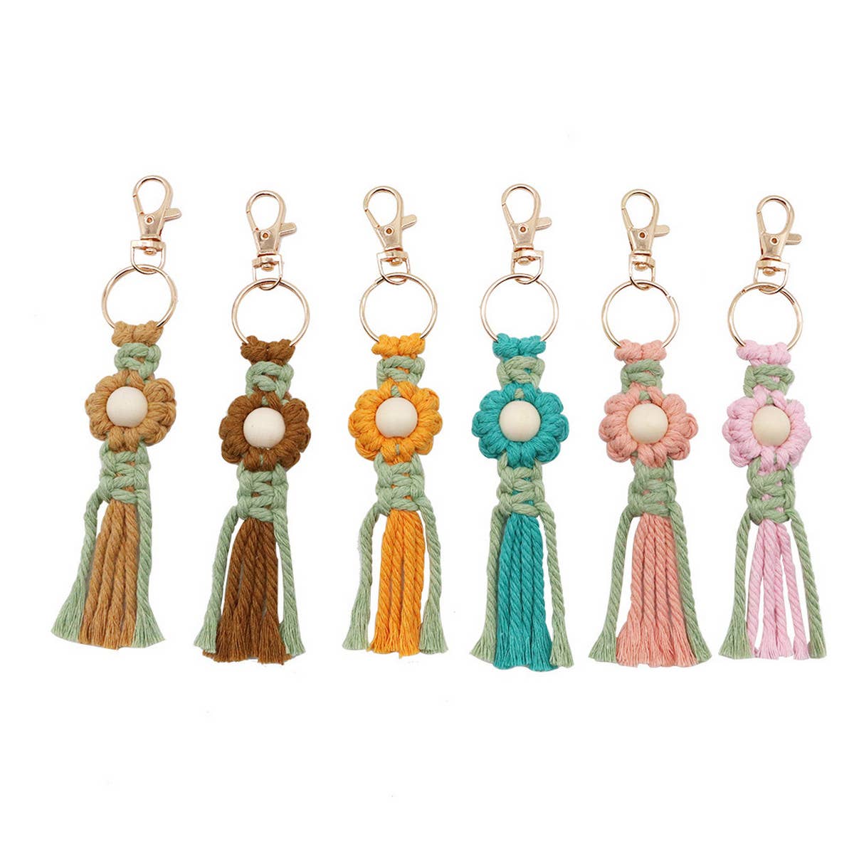 HAND WOVEN FLOWER KEYCHAIN_CWMM1563