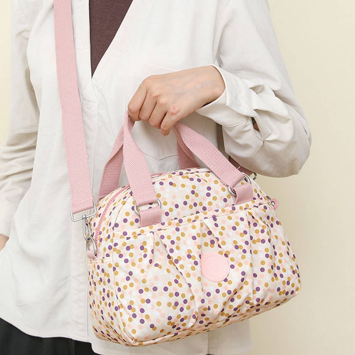 CASUAL PRINTED NYLON CROSSBODY SHOULDER BAG_CWASC1745