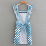 CUTE DOTS PRINTED BOW DECORATED APRONS WITH POCKETS_CWMM2051